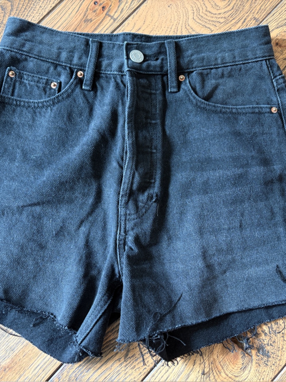 PacSun Black High-Rise Denim Cutoff Shorts 90s Girlfriend